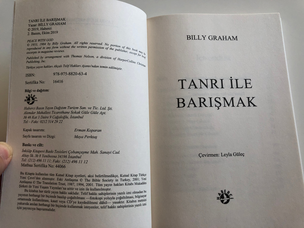 Tanri Ile Barismak By Billy Graham Turkish Translation Of Peace With God Translated By Leyla Gulec Paperback 2019 2nd Edition Haberci Bibleinmylanguage
