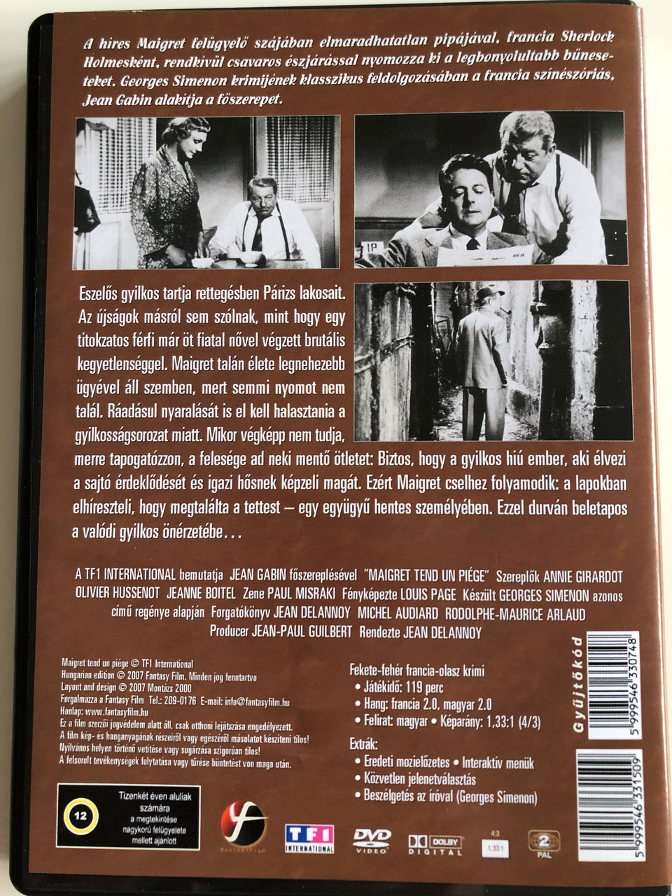 Maigret tend un Piége DVD 1958 Maigret csapdát állít (Maigret Sets a Trap)  / Directed by Jean Delannoy / Starring: Jean Gabin, Annie Girardot, Olivier  Hussenot, Jeanne Boitel - bibleinmylanguage