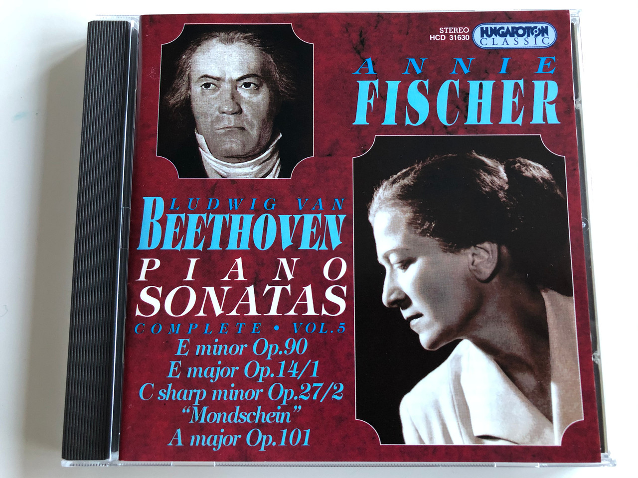 Annie Fischer - Ludwig van Beethoven - Piano Sonatas / Complete, Vol. 5: E  Minor Op. 90, E Major Op. 14/1, C Sharp Minor Op. 27/2 "Mondschein", A  Major Op.101 / Hungaroton Classic Audio CD 1997 Stereo / HCD 31630 -  bibleinmylanguage