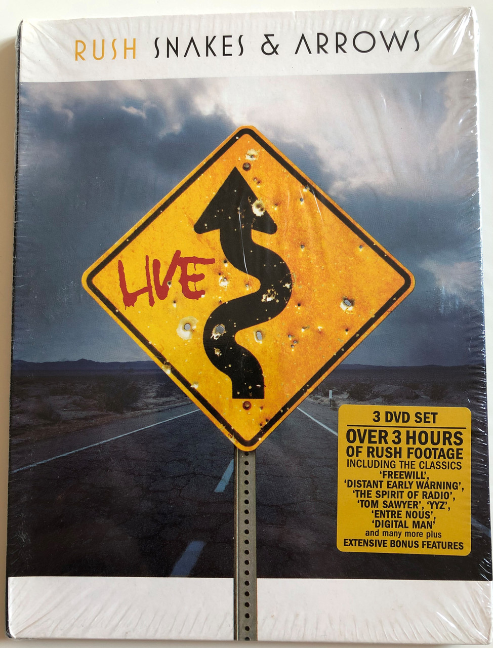 Rush Snakes & Arrows Live 3 DVD Set 2008 / Directed by Pierre & Francois  Lamoureux Over 3 hours of Rush footage, including the classics / Freewill,  Distant Early Warning, Tom Sawyer,