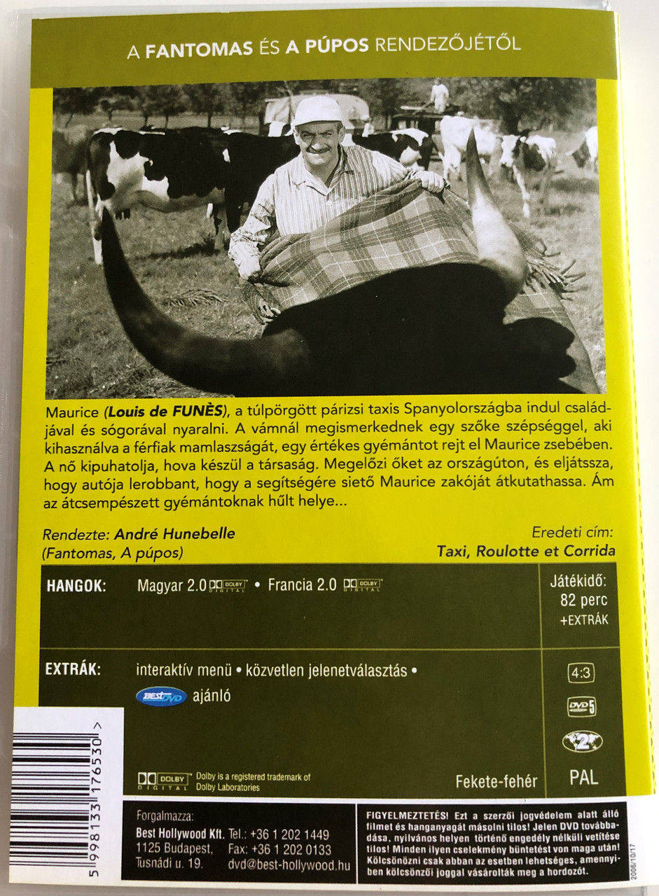 Taxi, Roulotte et Corrida DVD 1958 Itt a gyémánt, hol a gyémánt? (Taxi,  Trailer and Bullfight) / Directed by André Hunebelle / Starring: Louis de  Funés, Raymond Bussières - bibleinmylanguage