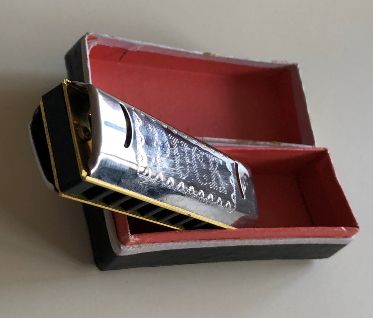 M. Hohner's Mini Historic Harmonica / Made in Germany / Hohner 550/20 C PUCK  - Key of C / Stainless steel cover, brass reed plates, plastic comb -  original box / Paris 1900 - Chicago 1893 - bibleinmylanguage