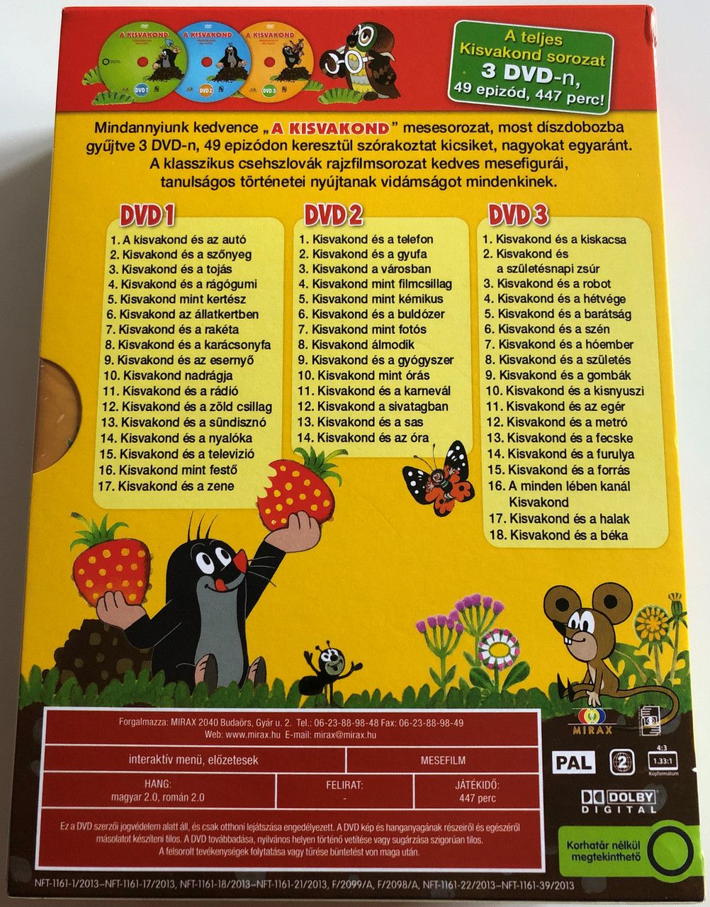 A Kisvakond Dvd Full Set Krtek The Little Mole Full Series 3 Discs 447 Minutes 49 Episodes Kisvakond Teljes Sorozat Krtecek Bibleinmylanguage