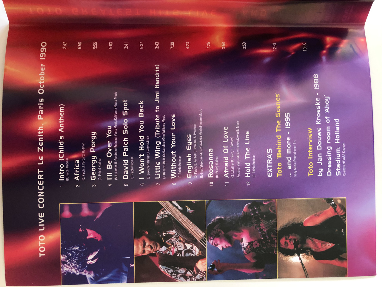 Greatest Hits Live DVD 2002 Toto and more / Toto Live Concert - Le Zenith,  Paris, October 1990 / Extras: Interviews, Behind the Scenes / Sony Music  Media - Bible in My Language