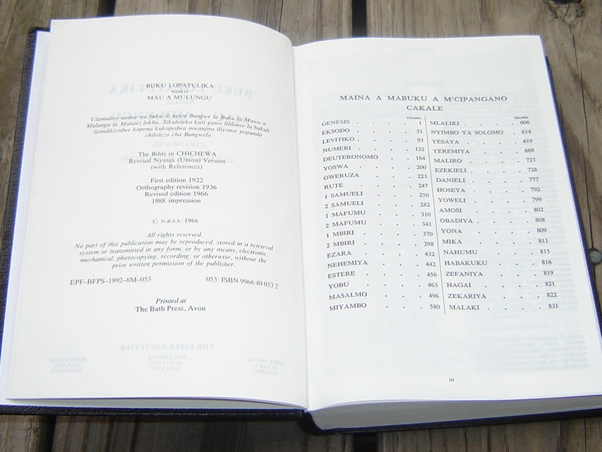 Chichewa Bible / Buku Lopatulika Ndilo Mau a Mulungu: Cipangano 