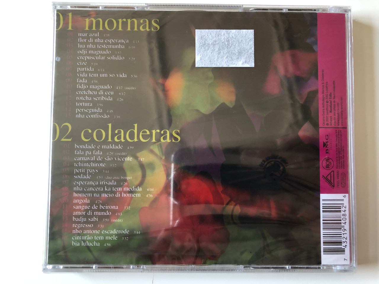 cesaria evora anthologie mornas coladeras lusafrica 2 cd set 2002 74321 940842