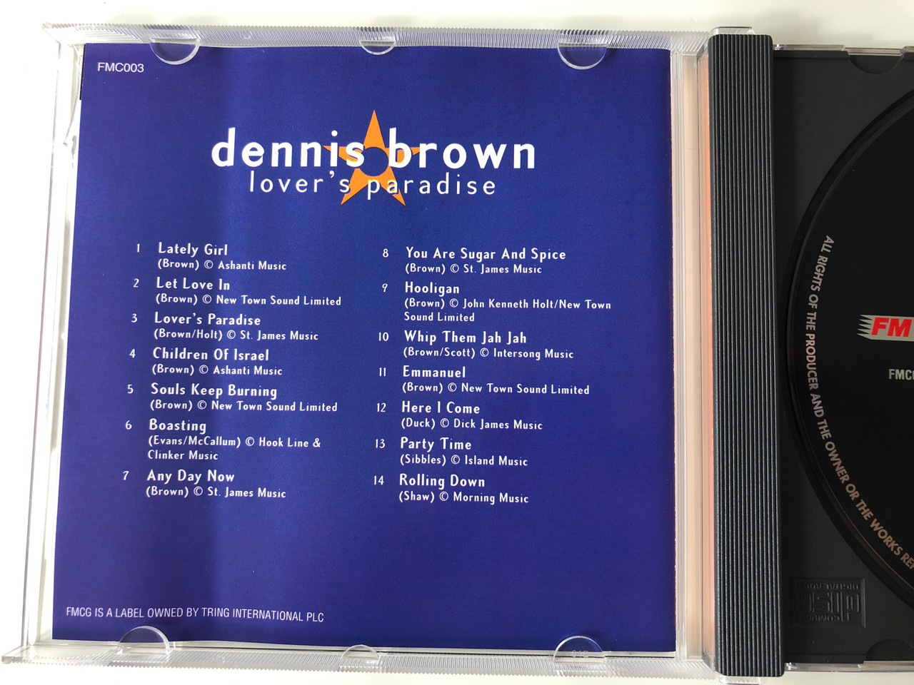 Dennis Brown ‎– Lover's Paradise / Including Lately Girl, Let Love In,  Children Of Israel, Any Day Now and many more / FMCG ‎Audio CD 1997 /  FMC003 - bibleinmylanguage