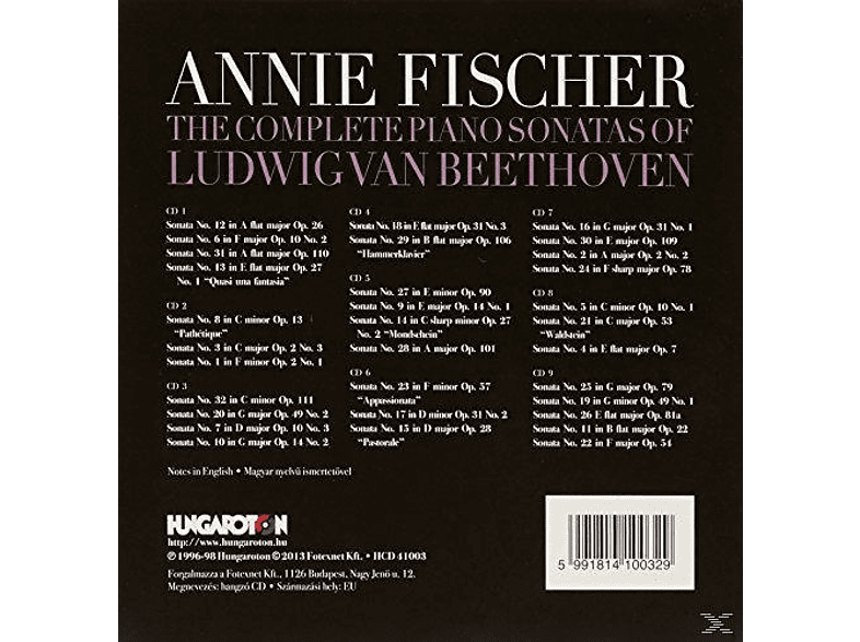 Annie Fischer - The Complete Piano Sonatas Of Ludwig van Beethoven /  Hungaroton ‎9x Audio CD 2013 / HCD41003 - bibleinmylanguage
