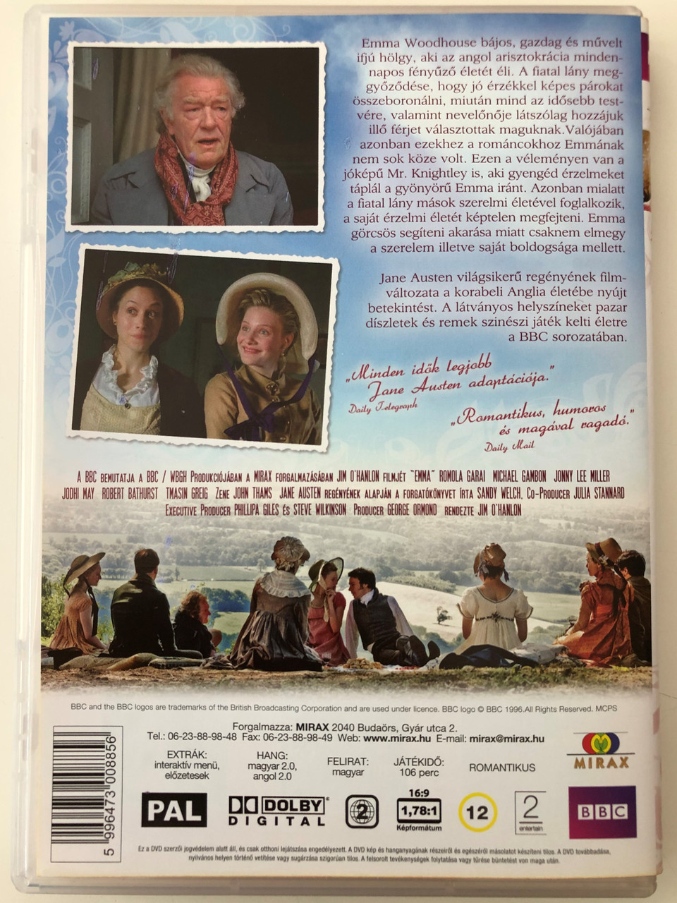 Jane Austen's Emma DVD Part 1. / BBC mini-series / Directed by Jim O'Hanlon  / Starring: Romola Garai, Jonny Lee Miller, Michael Gambon, Tamsin Greig -  Bible in My Language