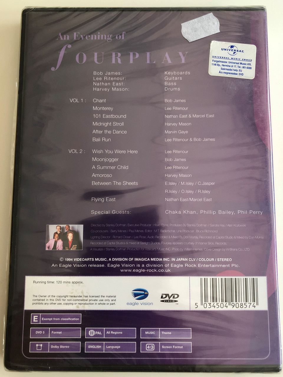 An evening of Fourplay DVD 1994 Volumes I and II / Bob James, Lee Ritenour,  Nathan East, Harvey Mason / Special Guests: Chaka Khan, Phillip Bailey -  bibleinmylanguage