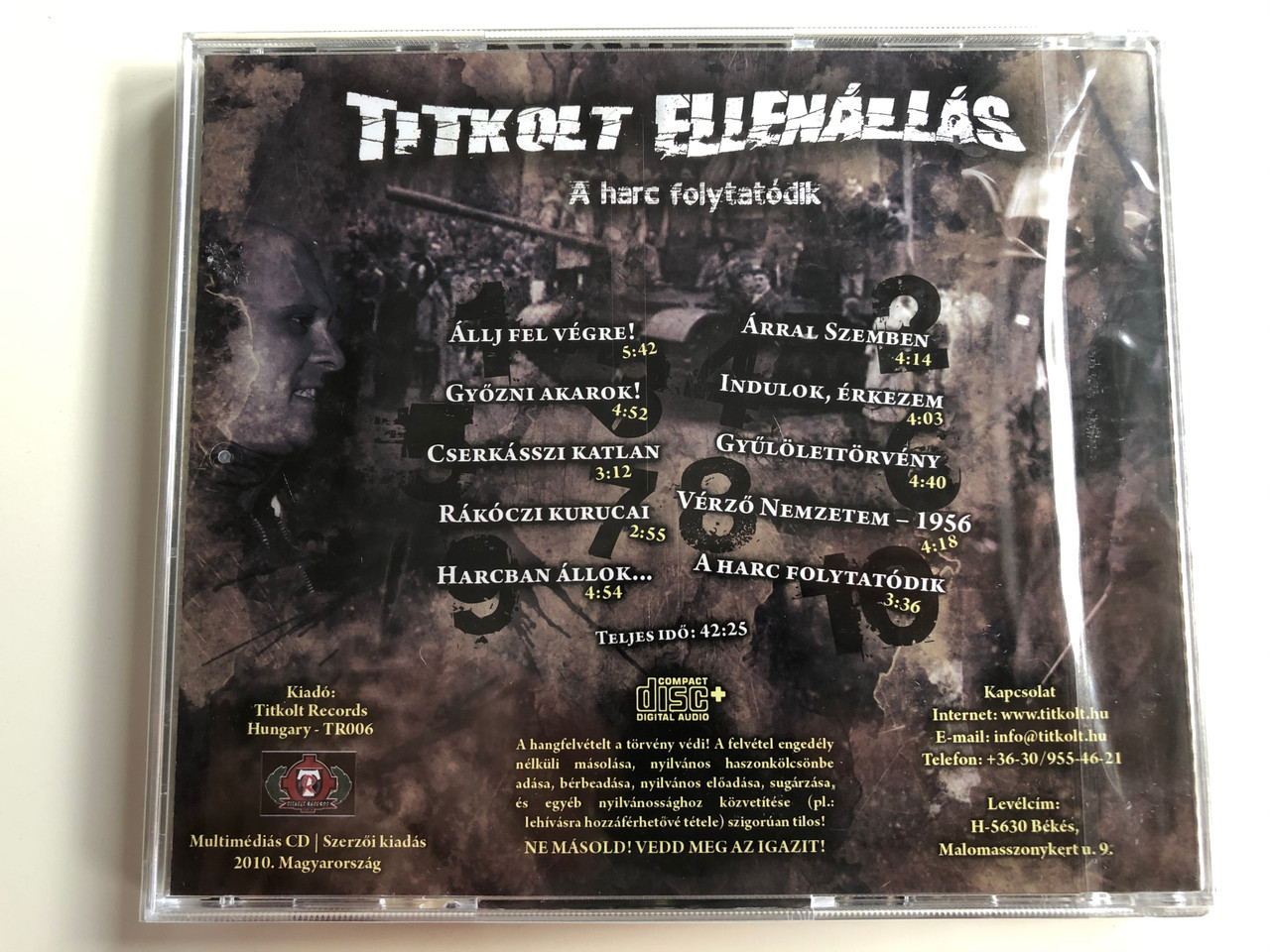 Titkolt Ellenállás ‎– A Harc Folytatódik / Titkolt Records Audio CD 2010 /  TR006 - bibleinmylanguage