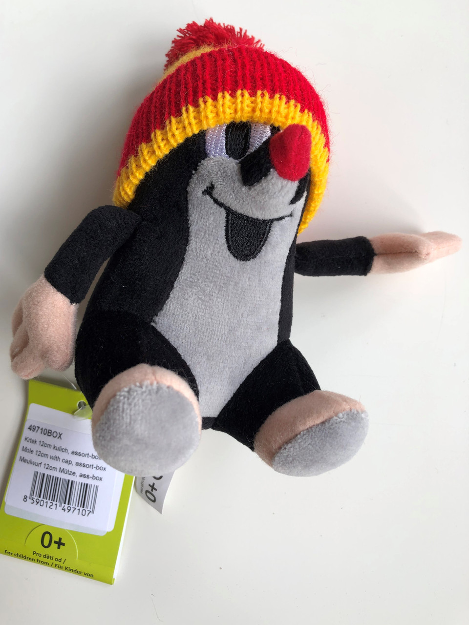 The Little Mole with red & yellow hat 12 cm plush toy / Krtek - Krteček 12  cm kulich / Der klein Maulwurf rot & gelb kappe / Kisvakond Piros-sárga  téli sapkával / Ages 0+ - bibleinmylanguage