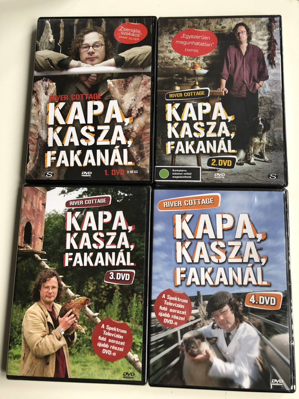 River Cottage Disc 1-4 DVD SET 1999 Kapa, kasza, fakanál 1-4 DVD / Directed  by Zam Baring, Andrew Palmer, Billy Paulett / Cooking with Hugh  Fearnley-Whittingstall / 12 Episodes 4 Discs - bibleinmylanguage