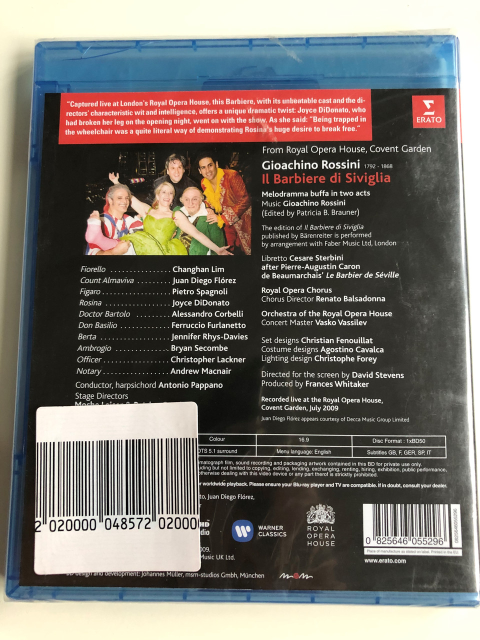Rossini - Il Barbiere di Siviglia Bluray Disc 2009 / Directed by David  Stevens / Recorded live at the Royal Opera House / Conducted by Antonio  Pappano / Royal Opera Chorus, Orchestra of the Royal Opera House / Erato -  bibleinmylanguage