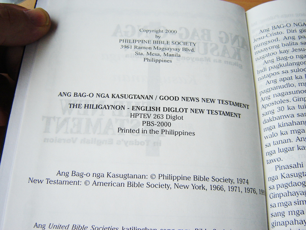 Hiligaynon English Diglot Bilingual New Testament Hptev 263 Bibleinmylanguage