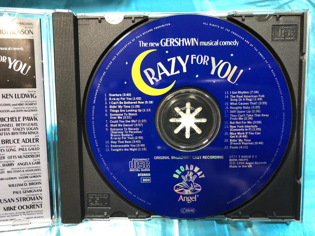 Original Broadway Cast Recording The New Gershwin Musical Comedy Crazy For You Produced For Records By Thomas Z Sherpard Broadway Angel Audio Cd 1992 Stereo Cdc 7 2 Bibleinmylanguage