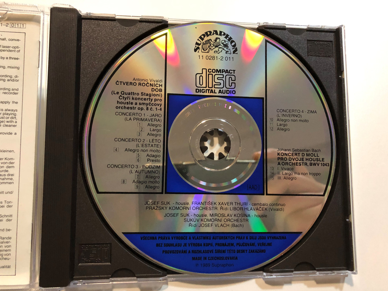 Vivaldi The Four Seasons Josef Suk Prague Chamber Orchestra Libor Hlavacek Supraphon Audio Cd 19 Stereo 11 0281 2 011 Bibleinmylanguage