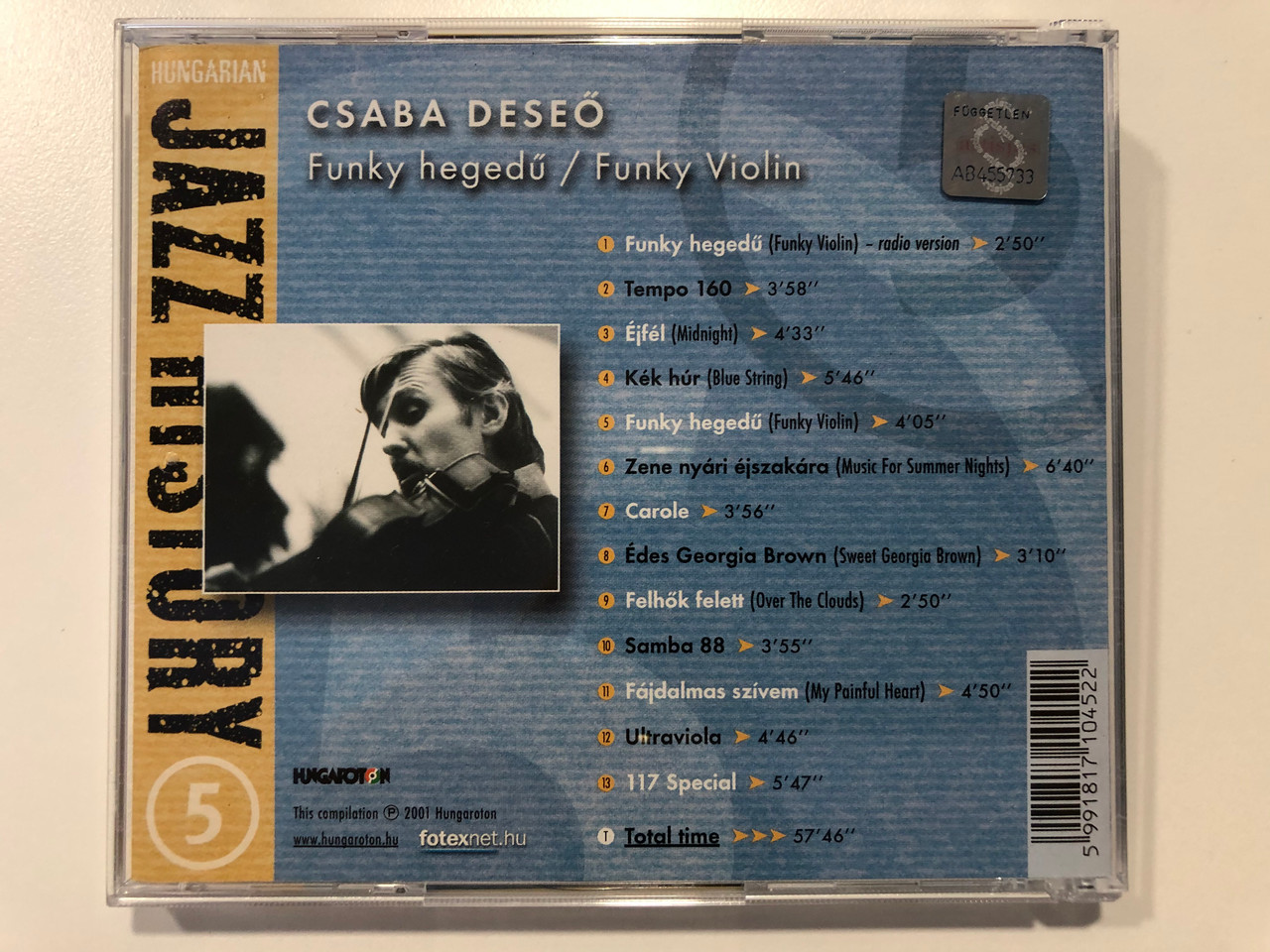 Csaba Deseő – Funky Violin - Funky Hegedũ / Hungarian Jazz History – 5 /  Hungaroton Audio CD 2001 / HCD 71045 - bibleinmylanguage
