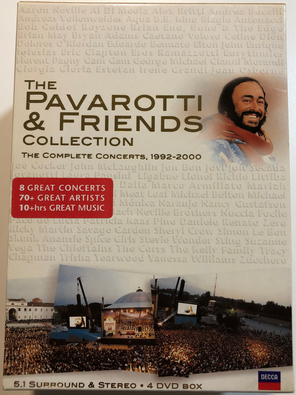 The Pavarotti & Friends Collection 4 DVD Box The Complete Concerts  1992-2000 / 8 Great Concerts - 70+ great artists / Decca - bibleinmylanguage
