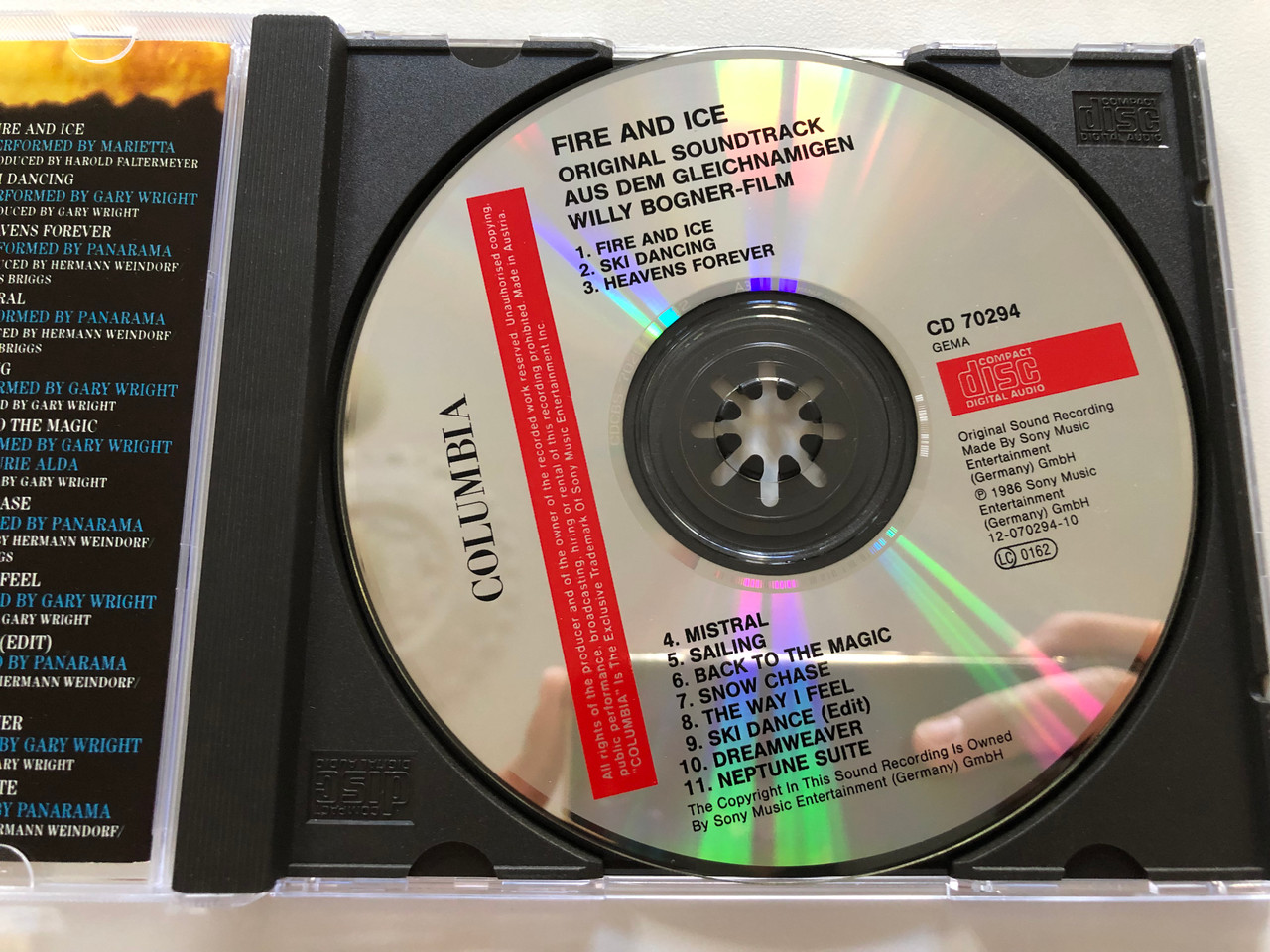 Feuer Und Eis = Fire And Ice (Original-Soundtrack Aus Dem Gleichnamigen Willy  Bogner-Film) / CBS Audio CD 1986 / CBSCD 70294 - bibleinmylanguage