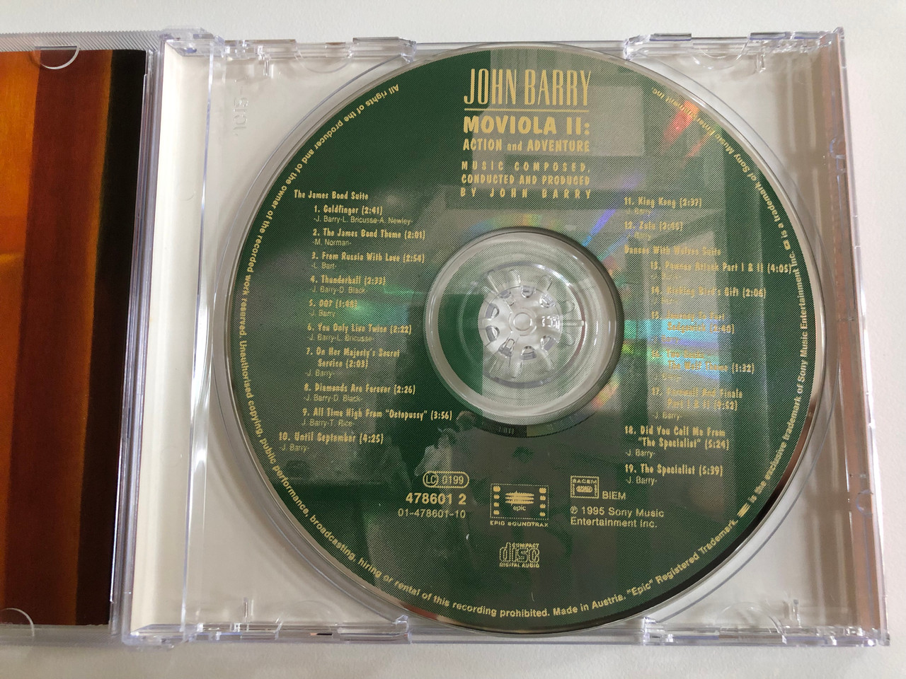 John Barry - Moviola II: Action And Adventure / Music Composed and  Conducted by John Barry, Performed by The Royal Philharmonic Orchestra /  Goldfinger, From Russia With Love, Thunderball / Epic Soundtrax Audio CD  1995 / 478601 2 - bibleinmylanguage
