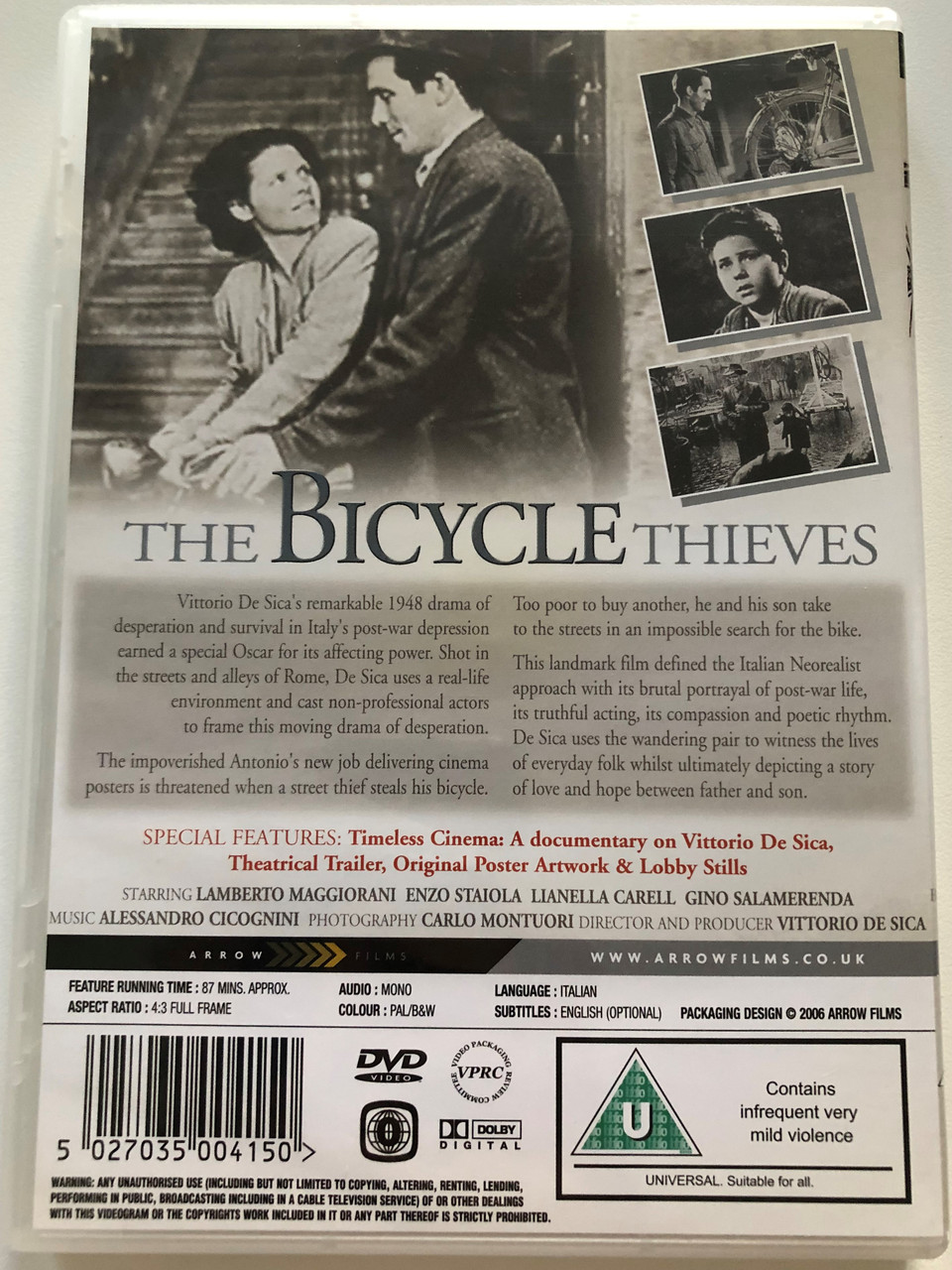 The Bicycle Thieves DVD 1948 Ladri di Biciclette / Directed by Vittorio de  Sica / Starring: Lamberto Maggiorani, Enzo Staiola, Lianella Carell - Bible  in My Language