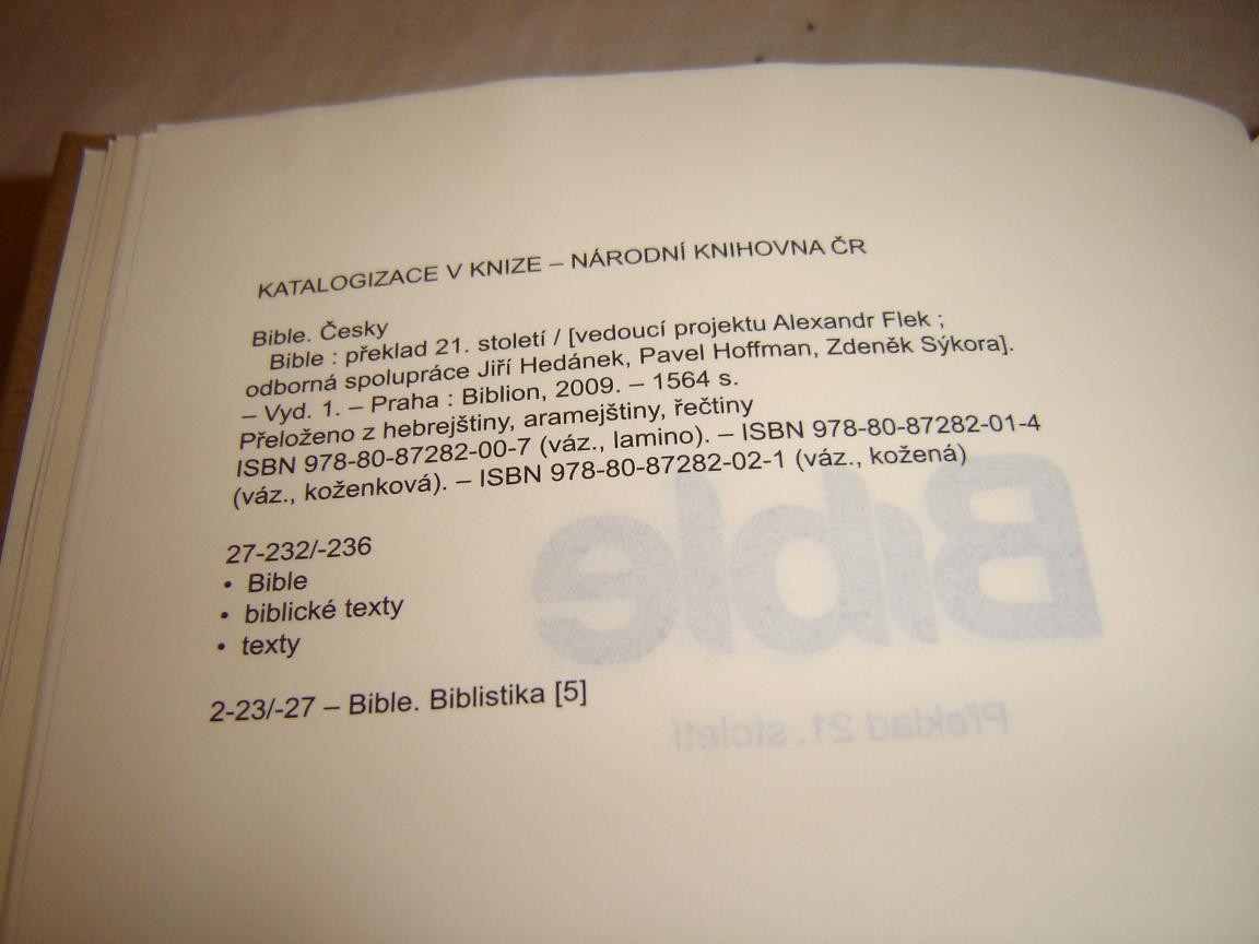 Czech Bible Hardcover / New Modern Translation / Bible Preklad 21. stoleti  BIBLE21 Cesky - bibleinmylanguage