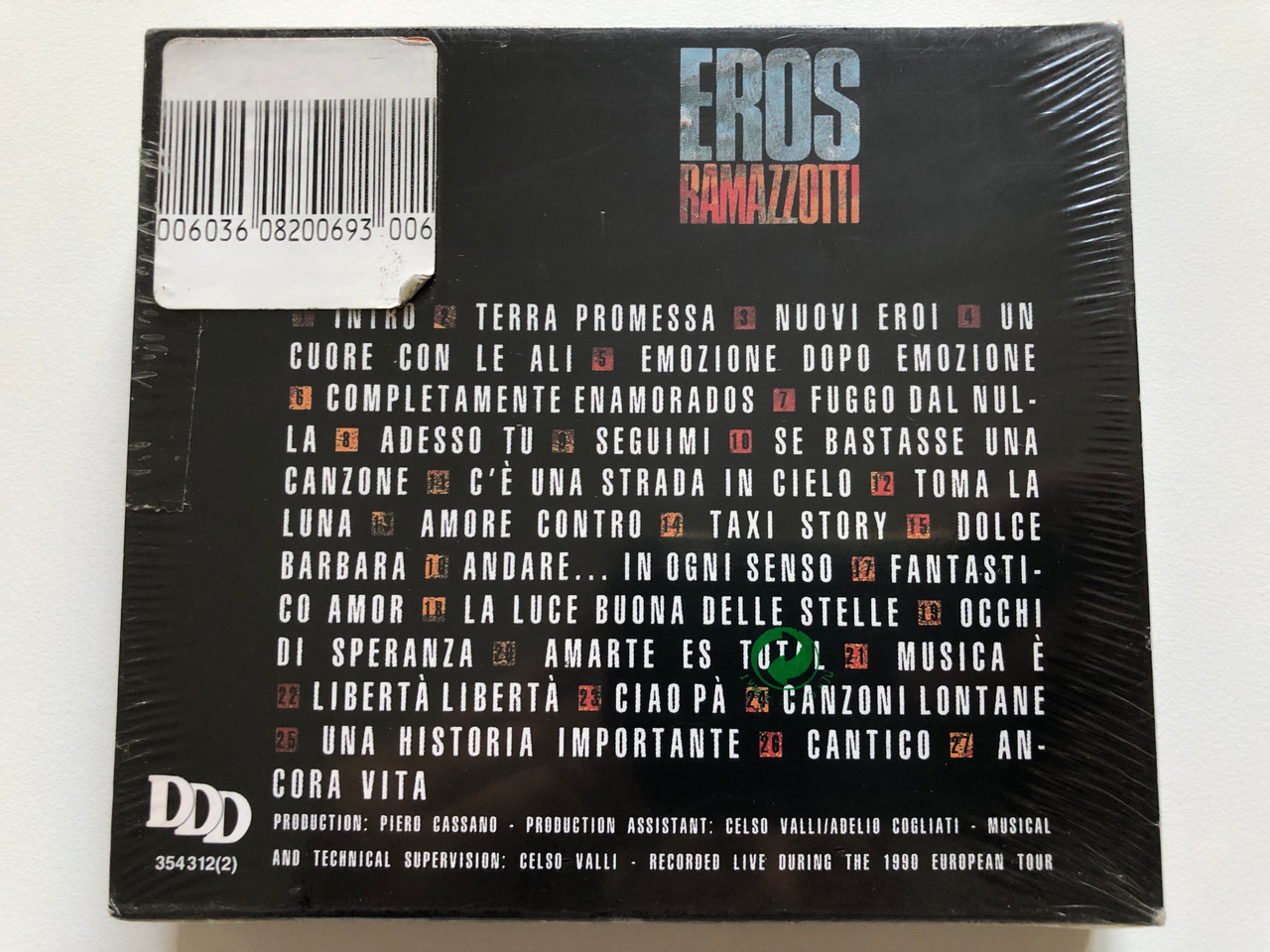 Eros In Concert - Including Two New Songs ''Ancora Vita'' and ''Seguimi'' /  DDD 2x Audio CD 1991 / 354 312(2) - bibleinmylanguage