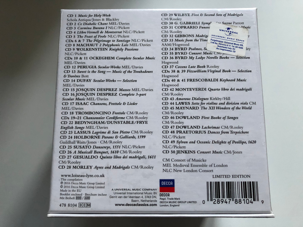The　8104　Limited　Series　Decca　478　CD　Edition　Audio　Renaissance　Florilegium　Set　Bible　Language　in　Medieval　50x　Box　2016,　My