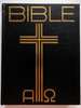 Bible - Písmo Svaté [BLACK] Czech Ecumenical Bible with cross - alpha & omega / With deuterocanonical books / Česká Biblická Společnost 2002 / Česky ekumenicky preklad / Hardcover (8085810301)