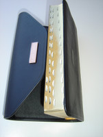 Leather Slimline Russian Bible / with Magnetic Closure, Black Leather, Compact Reference Bible With Snap Flap