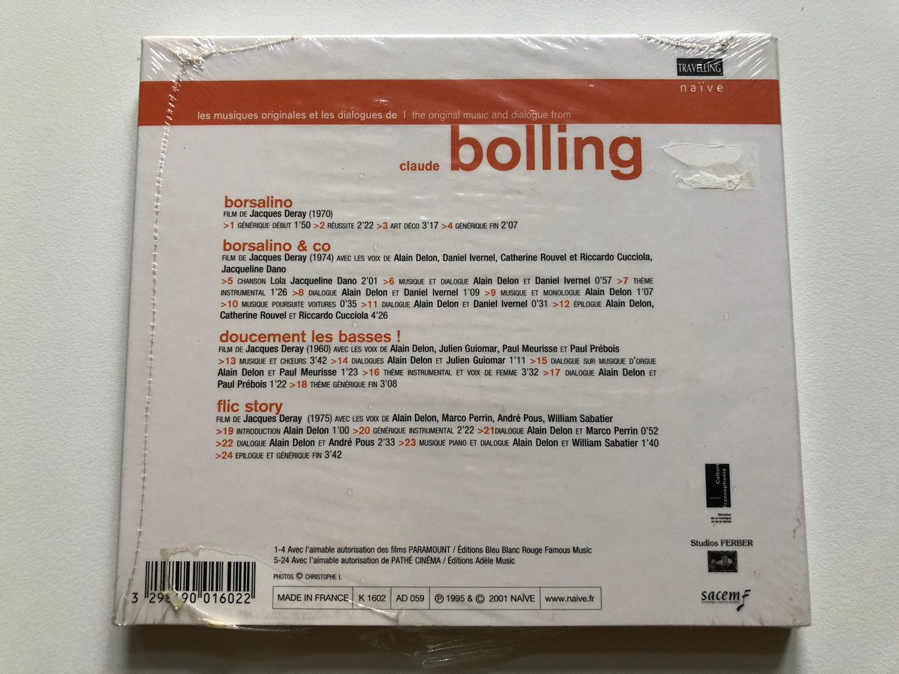 Claude Bolling – Borsalino; Borsalino & Co; Doucement Les Basses; Flic  Story / Travelling / Naïve Audio CD 2001 / K 1602 - Bible in My Language