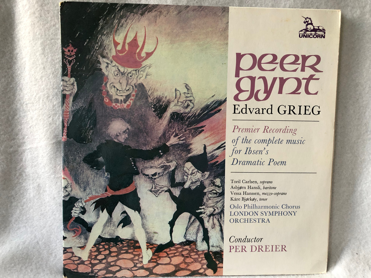 Edward Grieg Peer Gynt / Unicorn / LP VINYL RHS 361/2 - bibleinmylanguage