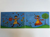 Kiugrott a gombóc... by Varga Katalin  Illustrated by Papp Anikó Mira rajzaival  Móra könyvkiadó 2008  Hungarian children's foldout board book with poems (9789631184129)