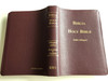Romanian - English Bilingual Holy Bible RDCV - NKJV / Burgundy / Genuine Leather Bound / Biblia Bilingvă Romănă - Engleză / Golden Edges, Thumb index / 2013 Romanian Bible Society (9789738983298)