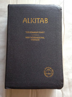 Indonesian - English Bilingual Bible / Alkitab Holy Bible: Indonesia - Inggris / Golden Edges, Thumb Index, Grey Imitation Leather bound