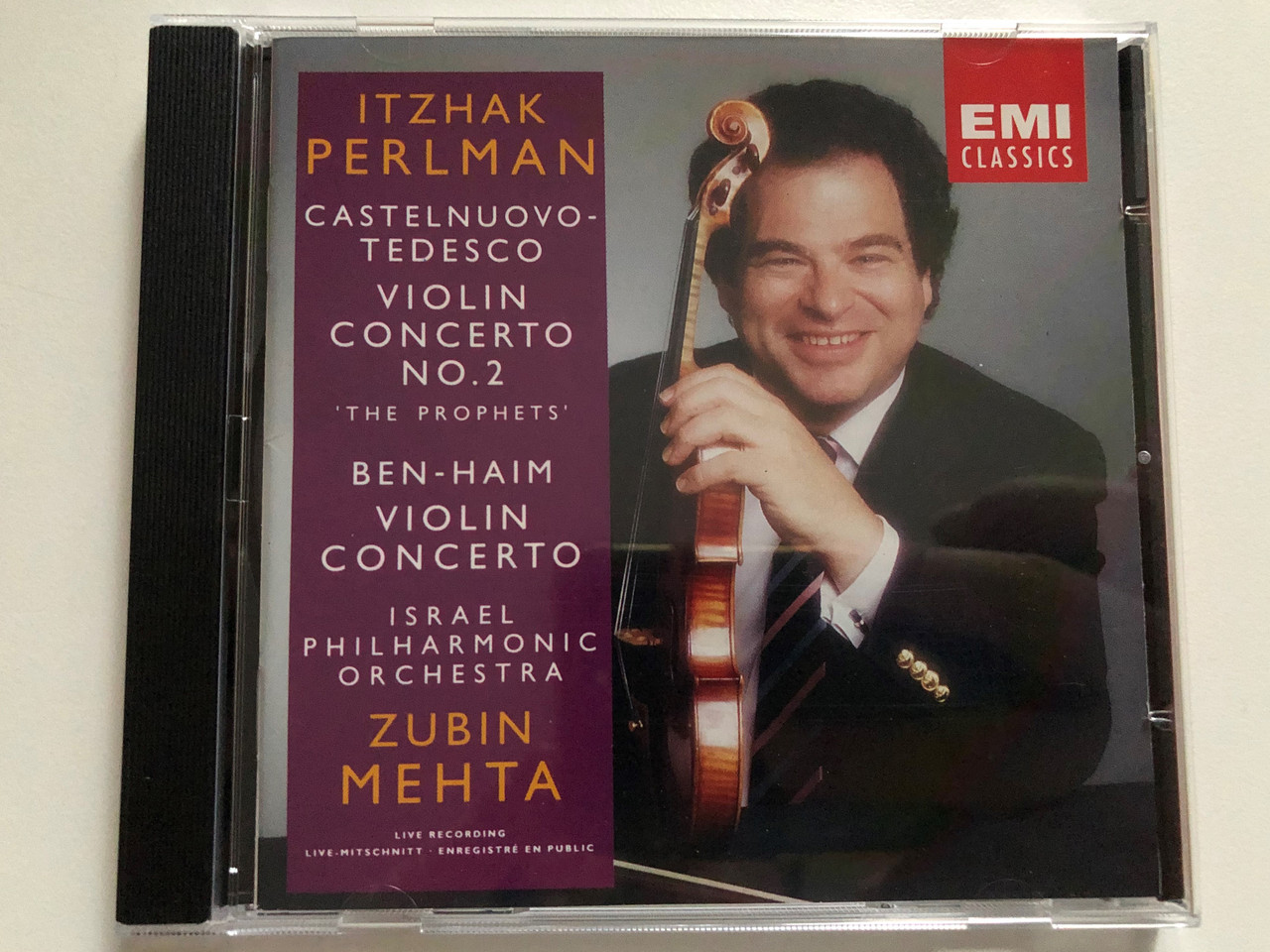 Itzhak Perlman Castelnuovo Tedesco Violin Concertos No 2 The Prophets Ben Haim Violin