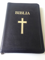 Romanian Large Luxury Bible with Gold Cross / Biblia sau Sfanta Scriptura - Editie revizuita / Genuine Leather Bound