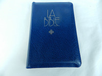 French Protestant Standard Bible - Blue Cover with Golden Edges and Zipper / Bible Francais Courant Glissiere
