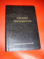 Lithuanian Catholic New Testament, 2006 Edition / Naujasis Testamentas: Komentarai - Prel. Antano Rubsio / Black Leather with Cross Reference, Ribbon Marker