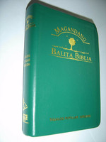 Tagalog Popular Version (TPV) Bible - Magandang Balita Biblia (MBB) / Green Vinyl Softcover with Thumb Index / Double Column Text with Maps at the End