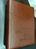 Christian Community Bible with Study Notes / Luxury Brown Leather Bound / LARGE PRINT 