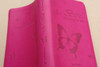 Beautiful Pink German Modern Bible for Girls - Die Bible / Hoffnung Für Alle with butterfly on cover / Luxury Silver Edges / 2012 Print