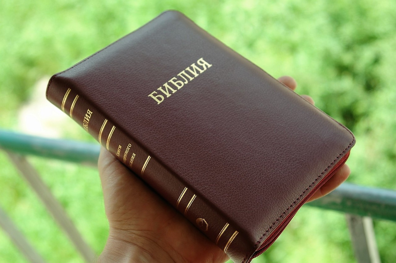 Russian Synodal Bible Classic Burgundy Leather Cover русская библия синодальный перевод Luxury Leather Cover With Golden Edges Thumb Index And - 