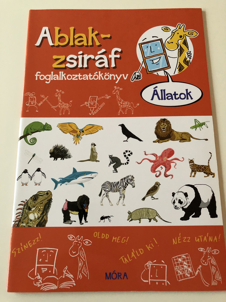 Ablak - Zsiráf könyvek / állatok - Foglalkoztatókönyv / Classic Hungarian  Picture Dictionary , ACTIVITY BOOK For Children about animals / Szinezz!  Oldd meg! Találd ki! Nézz utána! - Bible in My Language