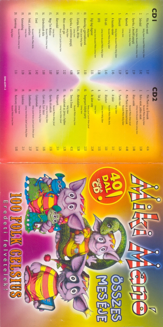 100 Folk Celsius - Miki Manó Összes Meséje (40 Dal) 2002 2CD / Hungarian  Children's Music - bibleinmylanguage