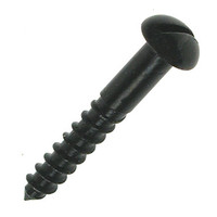 Slotted Round Head Wood Screws - Black Japanned