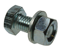 Assembled Hex Head HT Set Screw, Nut & Washer - CE Marked - Bright Zinc Plated