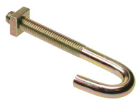 Hook Bolts with Square Nuts - Zinc & Yellow Passivated