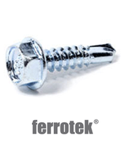 Ferrotek Hex Head General Construction Screws - Bright Zinc Plated